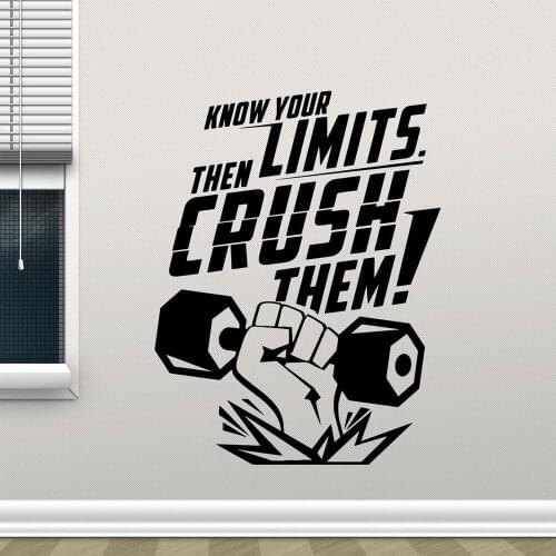 Creative Design Motivational Gym Wall Decal Sport Fitness Quote Vinyl Window Sticker Interior Decor Mural Removable Poster E145