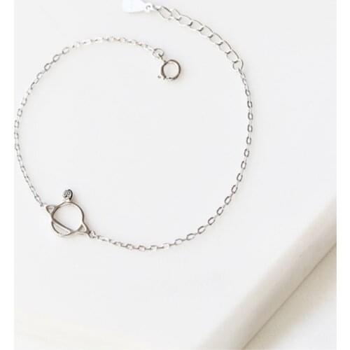 Creative Korea Fresh Simple 925 Sterling Silver Temperament Female Trendy Resizable Bracelets SBR020
