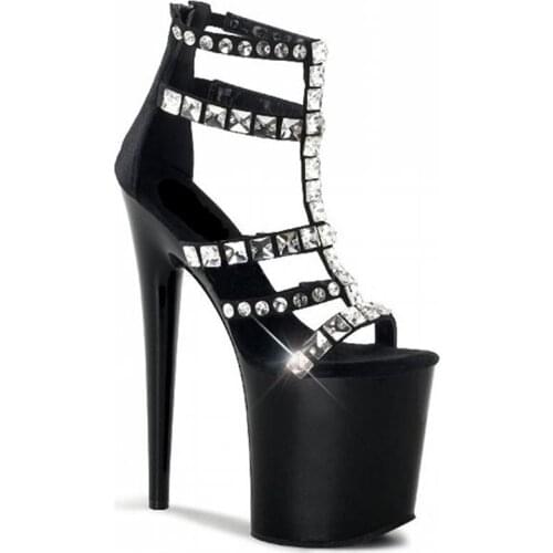 The new PU sequined shoes, 20cm high stiletto heels, and a waterproof stand for sexy Dance Shoes