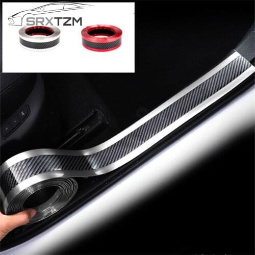 SRXTZM New Car Stickers 5D Carbon Fiber Rubber Styling Door Sill Protector Goods For KIA Toyota BMW Audi Mazda Ford Hyundai Etc