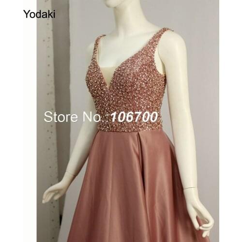 New V Neck Evening Dresses Heavy beading Ball Gown Long Pageant Prom