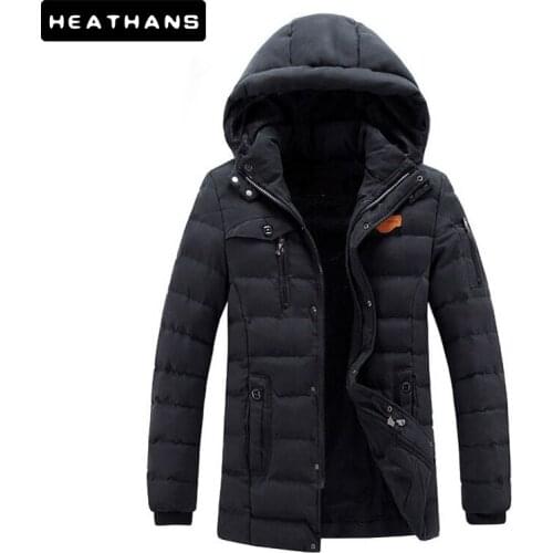 -20 Degree Winter Brand Parka Jacket Men Warm Jacket Fashion Thick Parka Mens Solid Color Hooded Coat Male Cotton-Padded Jacket