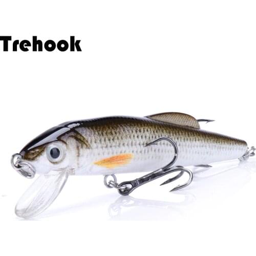 TREHOOK 6cm 4g Mini Shark Black Minnow Lure Wobblers Sinking Hard Bait Artificial Lures Crankbait Minnow Fishing Tackle Minow