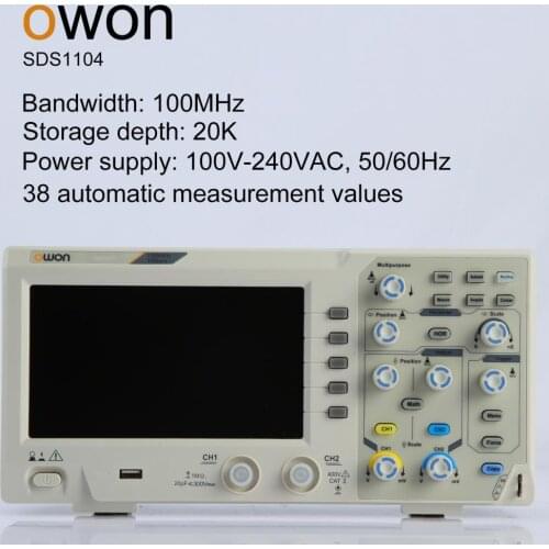 SDS1104 Best Digital Oscilloscope 100mhz oscillograph 1gsa/s 7'' Lcd Better Than Ads1102cal+ Osciloscope Kit