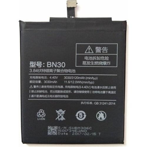 High Quality BN30 Battery for Xiaomi Redmi 4A Battery BN30 3120mAh Redrice 4A Hongmi 4A Xiao Mi Phone battery