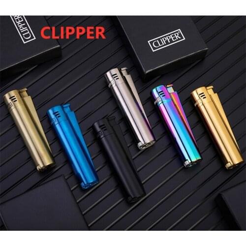 Clipper Lighter From Spain Metal Free Fire Butane Gas Jet Torch Cigar Lighter Portable Grinding Wheel Flint Inflatable Lighter