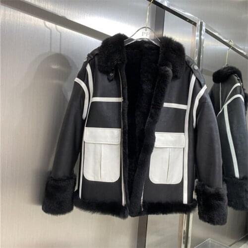 Natural Fur Coat Female Winter Real Sheep Fur Liner Sheepskin Coat Women Double Faced Fur Jacket Genuine Leather