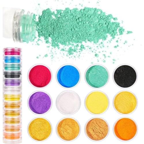 12 Colors Pigment Nail Powder Fluorescent Color Pigment Powder Iridescent Pearlescent Powder Pigment For Nail Art Body Crafts