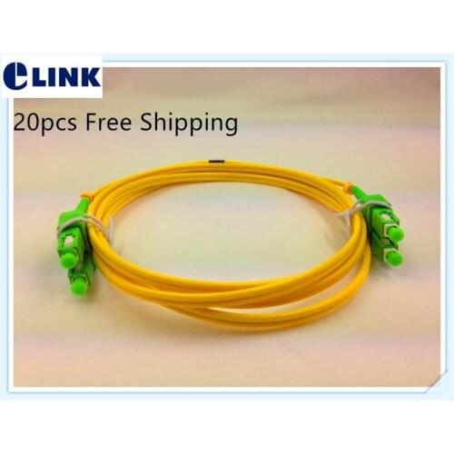 20pcs SC/APC-SC/APC DX fiber patch cords Duplex Singlemode 9/125um optical fibre jumper cable 1 2 3 4 5 7 mtr free shippingELINK