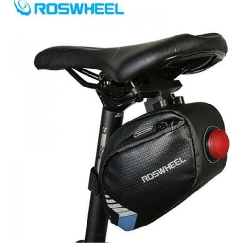 2018 Roswheel Waterproof Bicycle Saddle Bag With Tail Light Pocket For MTB Bike Rear Bags Cycling Accessories Seat Post Bag