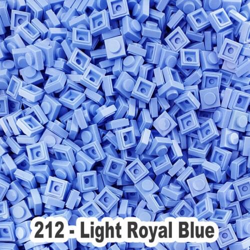 No.212 Light Royal Blue Educational Construction Adult Toy Plastic Small Building Brick Accessories 1X1 Plate Blocks Pixel Art