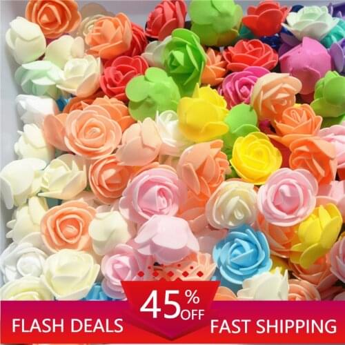 500pcs/ Bag Multicolor Mini PE Foam Rose Head Artificial Handmade Rose Head DIY Wedding Home Decoration Festival Party Supplies