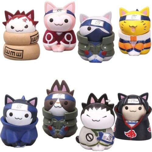 8PCS/Set Anime Naruto Figures Kawaii Toys Mini Q Version Doll Modle Action Model Figure Cartoon Kids Gift Toys Suit Dropshipping
