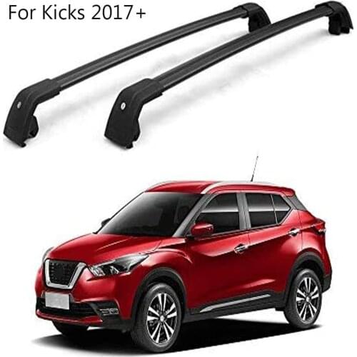 Roof Rack Rail Cross Bar Crossbar fits for N.issan Kicks 2017 2018 2019 2020 Baggage Luggage Rack Rail Aluminum 2pcs