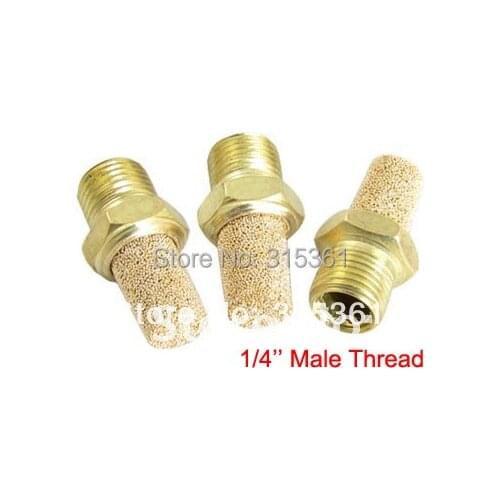 Free Shipping 10PCS/Lot 1/4'' Male Thread B type Brass Pneumatic Valve Muffler Silencer B-08