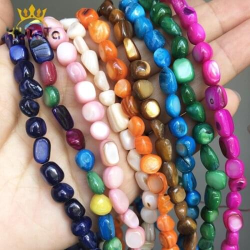 8-10mm Natural Mother Pearl Gravel Stone Beads Irregular Loose Beads For Jewelry Making DIY Bracelet Earrings Accessories 15