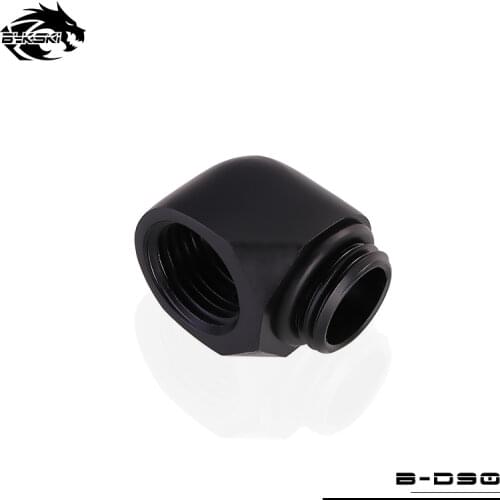 BYKSKI Black White Silver Gold G1/4'' Thread 90 Degree Fitting Adapter Water Cooling Adaptors Thread Length 10MM B-D90