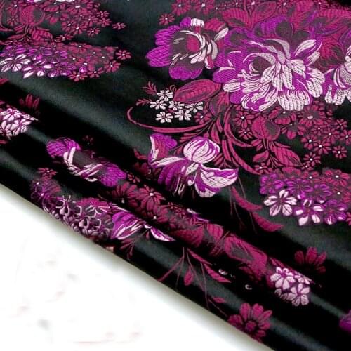 100cmx75cm Black Peonies yarn dyed braocade fabric jacquard tapestry satin jacquard fabric fashion fabric DIY clothing