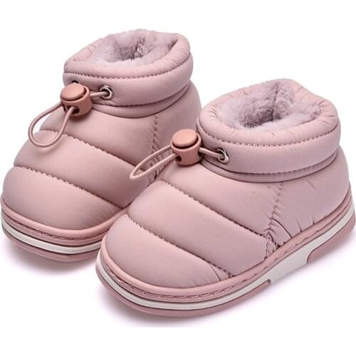 Children Slippers Fashion Girls Baby Boy Shoes Down-Jacket Materials Warm Winter Kids Home Footwears Plush Garden Russian Style