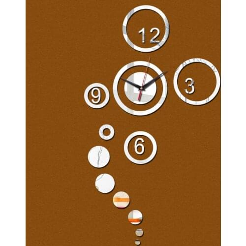 Hot New mirror wall clock watch diy Needle 3d clocks quartz acrylic home decoration modern watch stickers