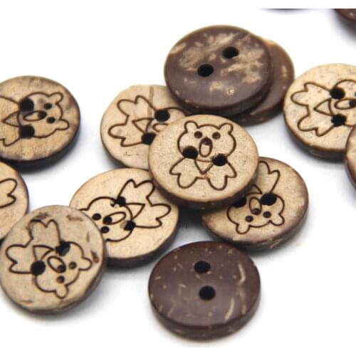 HENGC 13mm Animal Cattle Wooden Children Buttons For Scrapbooking Baby Garment Natura Shirt DIY Decorative Accessories Wholesale
