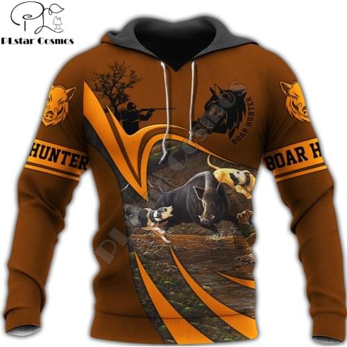 3D Printed Boar Hunting Animal Hoodie Harajuku Autumn Sweatshirt Streetwear hoodies Unisex Casual jacket Tracksuits DW0100
