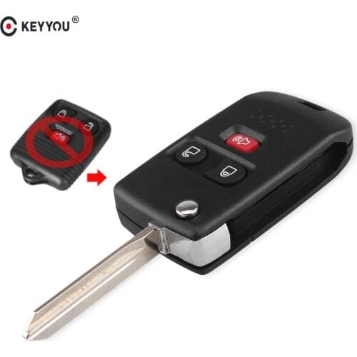 KEYYOU 3 Buttons Folding Car Remote Flip Key Shell Case For 001-2011 Ford Mercury Mazda Fob Switchblade Modify Auto Key Case