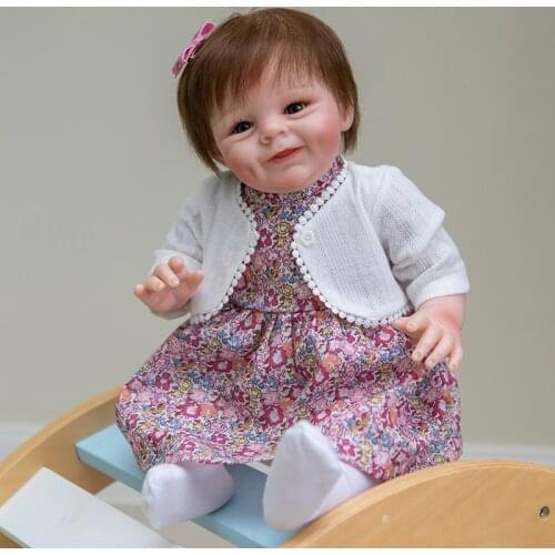 55CM Boneca Bebe Reborn Dolls Smiling Face Baby Girl Doll Lifelike Shaya Real Soft Touch Cuddly Toddler Girl Christmas Gift