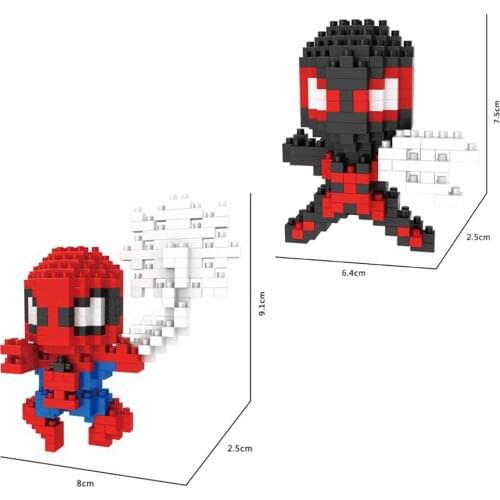 Hot classic ultimate amazing spiderman marvel super hero avenger figures model brick STICKER mini micro diamond blocks toys gift