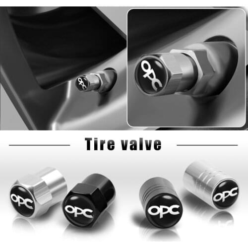 4pcs Car Styling Metal Opc Emblem Auto Air Valve Stem Caps Car Tyre Valve Caps For OPEL Zafira b Corsa d Insignia Mokka Regal