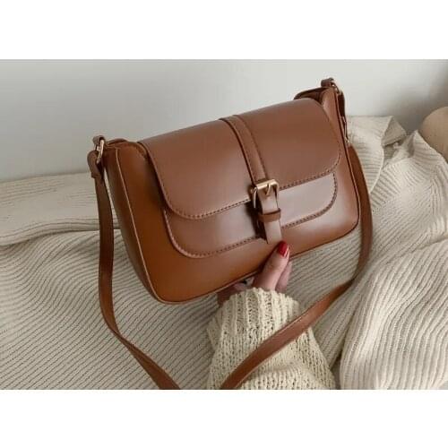 Fashion Vintage Small Flap Messenger Bag Bags PU Leather Women Shoulder Crossbody Bag Bags 2021 NEW Womens Handbags Purses