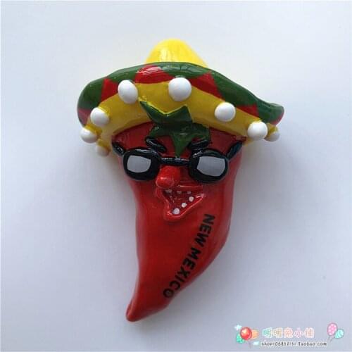 Cartoon Pea Mexican Chili Resin Fridge Magnet