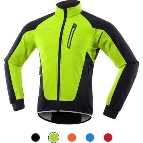 Men Cycling Jacket Waterproof Windproof Thermal Fleece Bike Jersey MTB Bicycle Riding Running Autumn Winter Jacket Coat