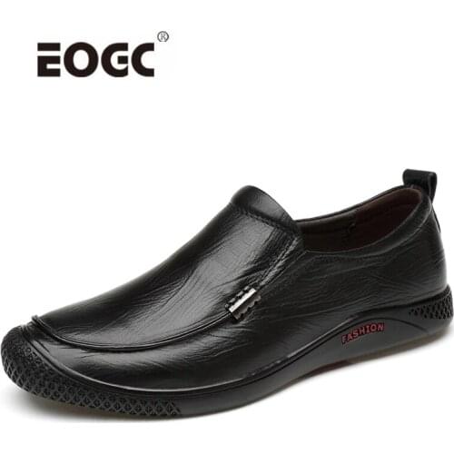 High Quality Leather Casual Shoes Men Autumn Outdoor Fashion Flats Shoes Male Adult Soft Comfort Non-slip Driving Men Shoes