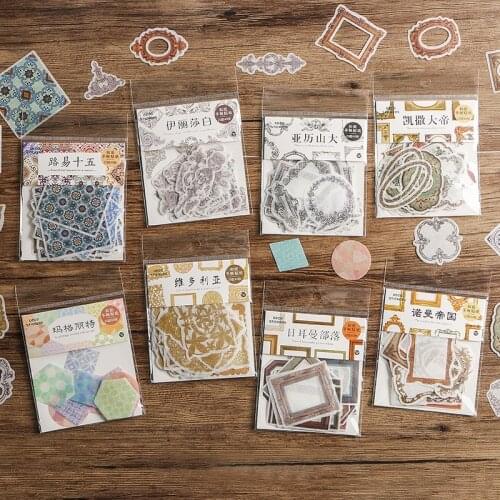 XINAHER 40Pcs/bag vintage European frame writable paper sticker package DIY diary decoration sticker album scrapbooking