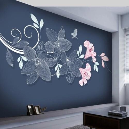 Custom Murals Wallpaper Light Luxury Flower And Bird Plant Photo Waterproof Wall Cloth For Living Room TV Sofa Background Murals
