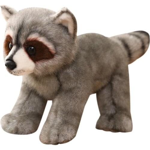Real Life Raccoon Plush Toys Stuffed Animal Toy Soft Lifelike Wolf Dolls Kids Toys