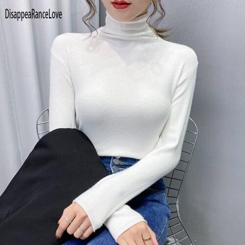 2021 New Womens Coarse Wool Turtleneck Sweater Warm Autumn Winter Casual Sleeved Pullover