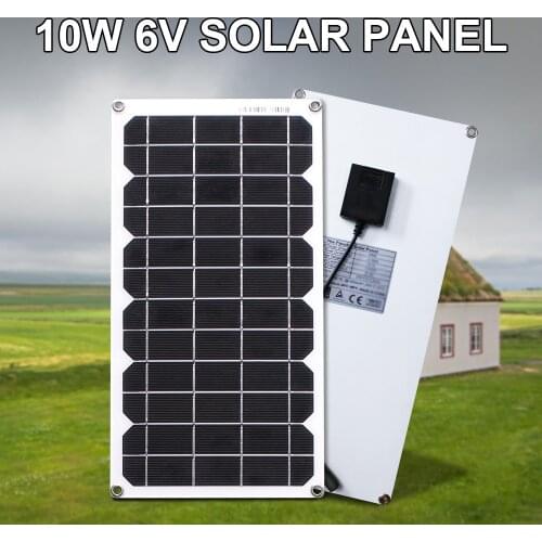 10w 6v solar generator charger mini semi flexible diy solar panel with battery clips