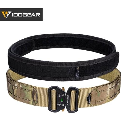 IDOGEAR 2 Inch Tactical Belt Quick Release Metal Buckle Laser MOLLE Mens Belts Camo 3415