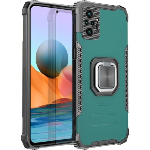 Luxury Anti-fall Heavy Protection Armor With Ring Bracket Vehicle Magnetic Phone Case For Xiaomi Redmi Note 10 Pro Max 10S Cover