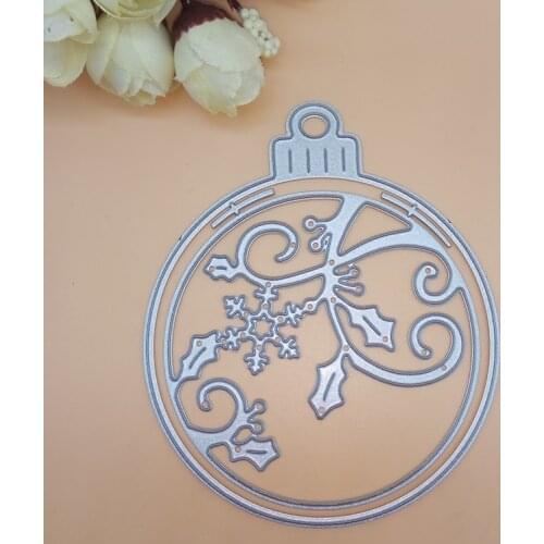 Christmas Ornament Ball Holly Leaves Snowflake Metal Cutting Dies and stamps DIY Scrapbooking Card Stencil Paper Craft