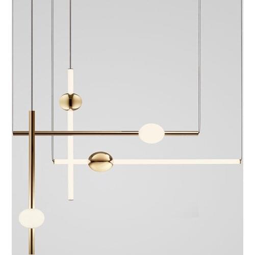 Modern Minimalist Led Chandelier Glass Lampshade for Living Dining Room Bar Decor Fixtures of Ceiling Hanging Lamp Fashion 220v