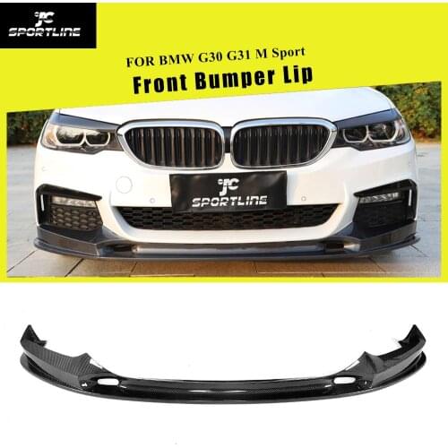For BMW 5 Series G30 G31 M Sport 2017 2018 2019 Carbon Fiber Front Bumper Lip Splitters Chin Apron Spoiler