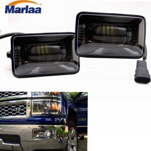 Marlaa For 2015 2016 2017 2018 Ford F150 Projector LED Fog Light Replacement Clear Lens 5500K For Ford F150 Led Fog Lamp Pair