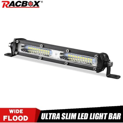 Ultra Slim 7 inch Led Light Bar 20W 4000LM Flood Beam 6000K White Offroad LED Work Driving Light for Truck Jeep SUV ATV Boat