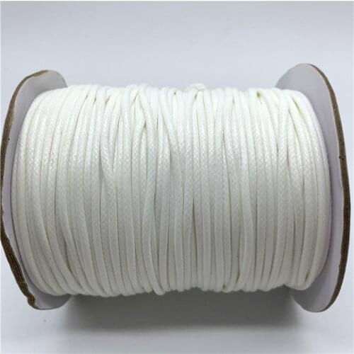 0.5/0.8/1/1.5/2mm White Waxed Cotton Cord Waxed Thread Cord String Strap Necklace Rope For Shamballa Bracelet Making