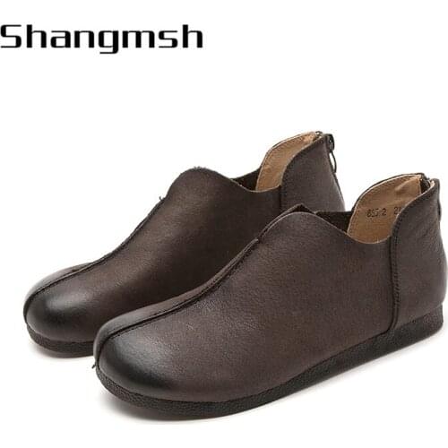 Flats women shoes genuine leather ladies shoes flats 885-2