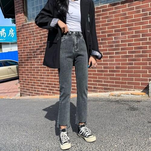 Womens Daily Nine-Point Jeans Have Stretch Straight Leg Pencil Pants Slim Slimming Multiple Sizes Available