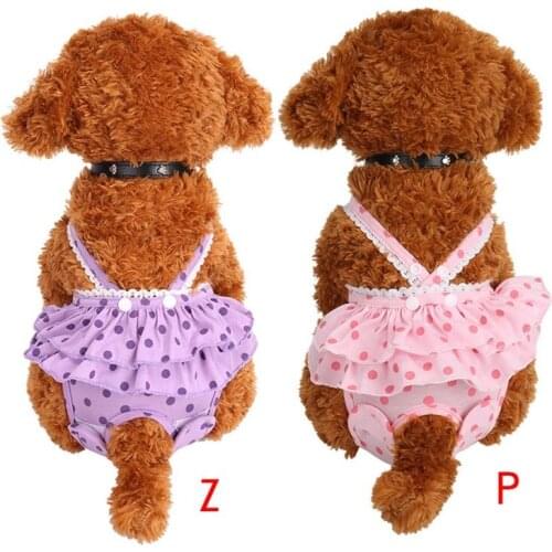 Female Dog Pants Underwear Printed Physiological Pet Bitches Polka Dot Menstrual Trousers For Female Dogs Cats Puppies